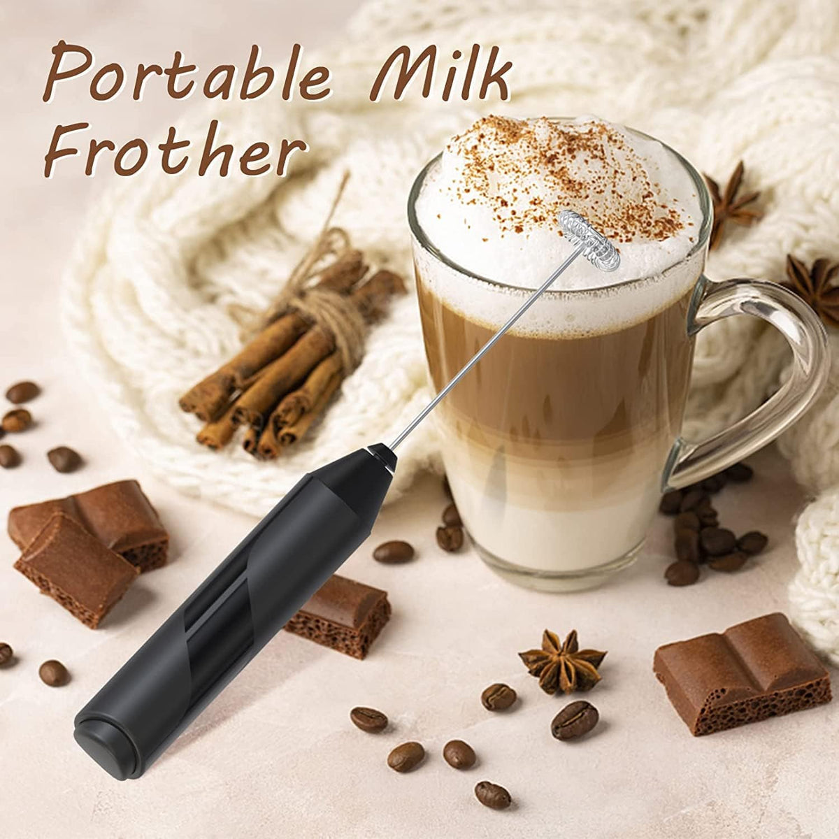 Black Electric Handheld Milk Frother F937