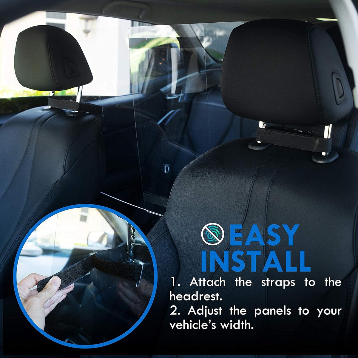 Adjustable Plexiglass Car Sneeze Guard Barrier with Microfiber Cloth E587