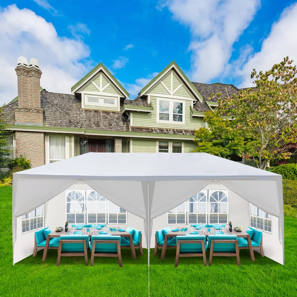 10'x 20' Canopy Tent with 6 Removable Sidewalls White D807969