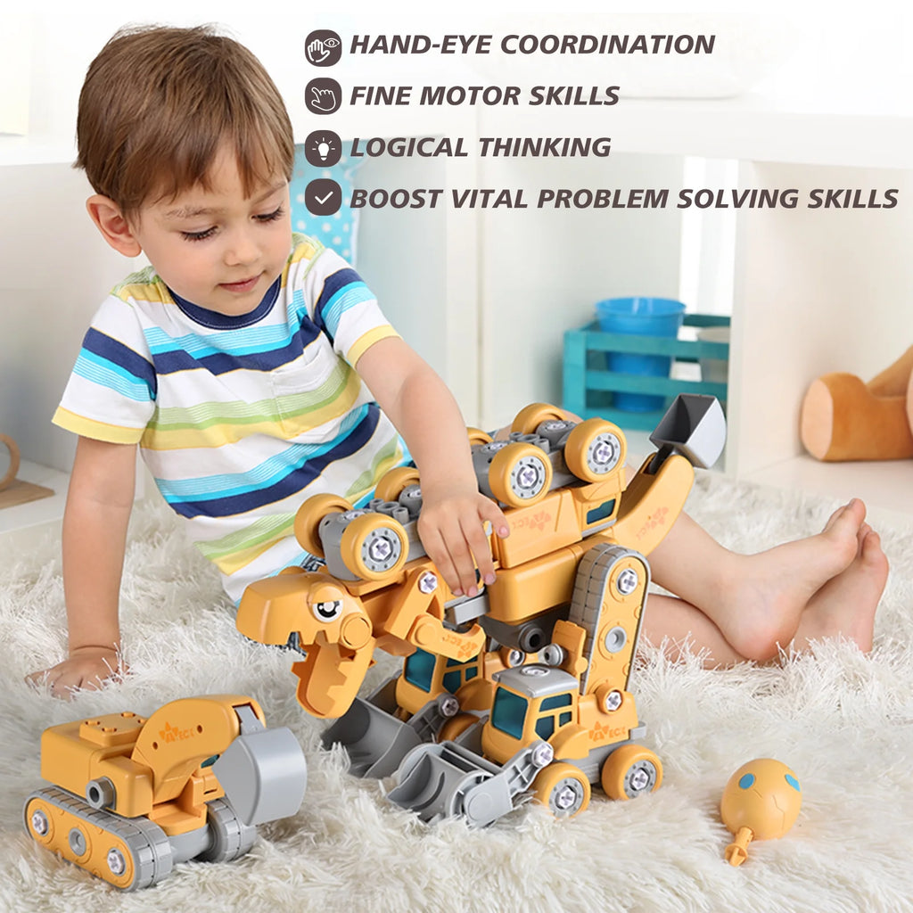 5 in 1 Take Apart Dinosaur Robot Building Toys N9905