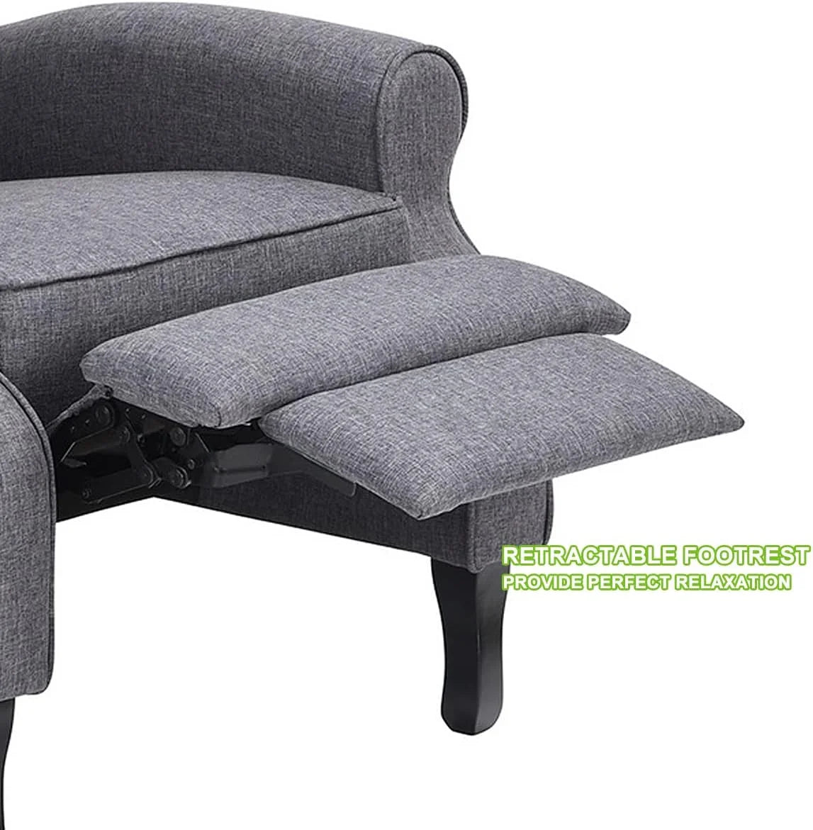 Gray Fabric Manual Push Back Recliner Sofa X1745