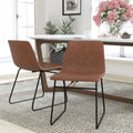 Light Brown Faux Leather Dining Chair Set of 2 K79833