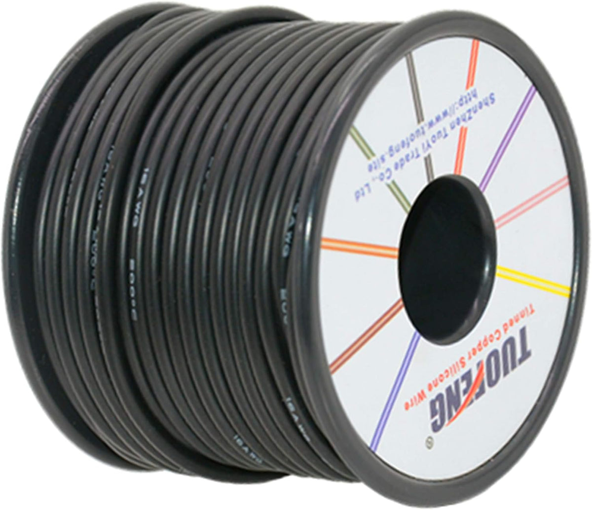 16 AWG Silicone Electrical Wire 160 Feet Tinned Copper Pack of 2 W388148