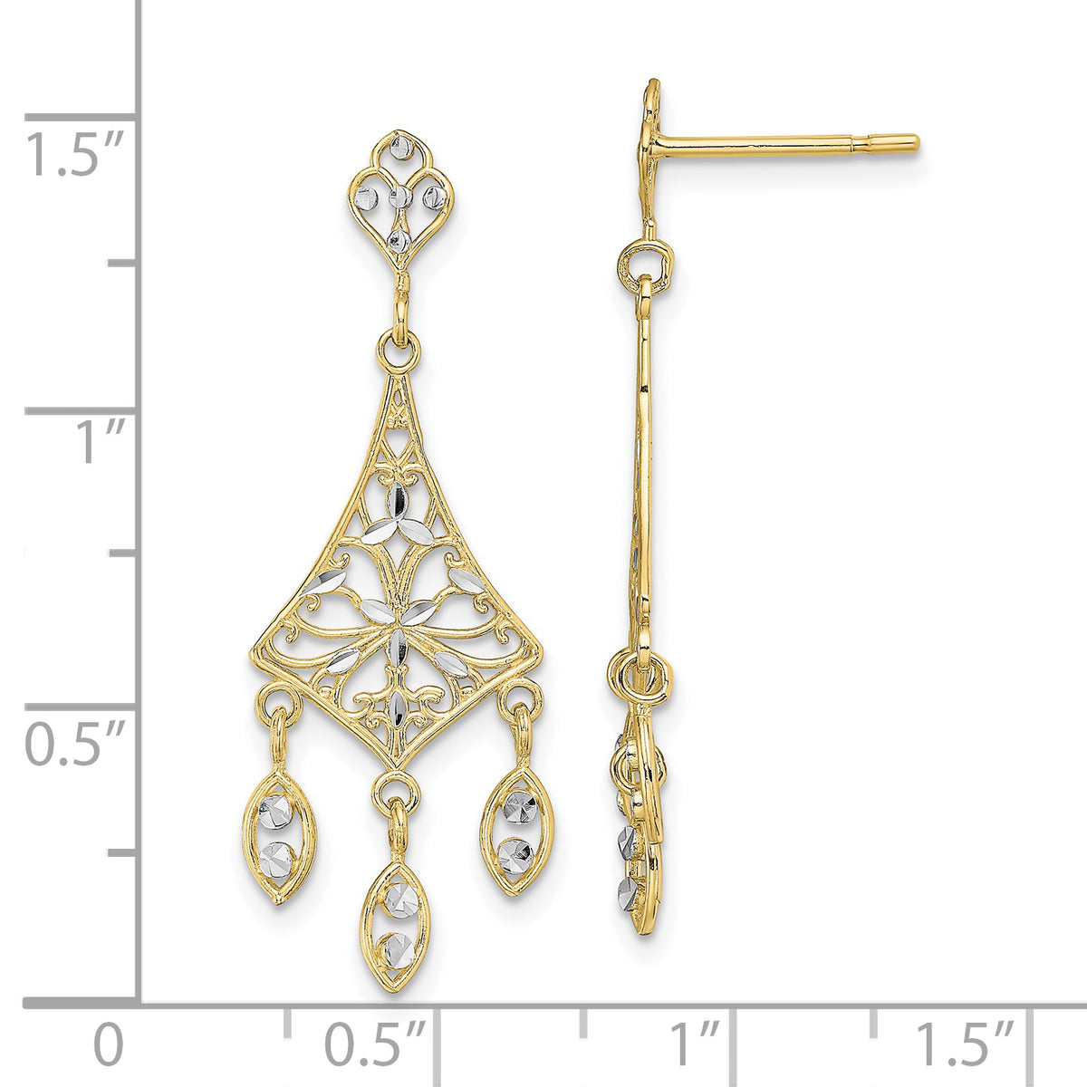 10K Yellow Gold Chandelier Dangle Earrings S209415