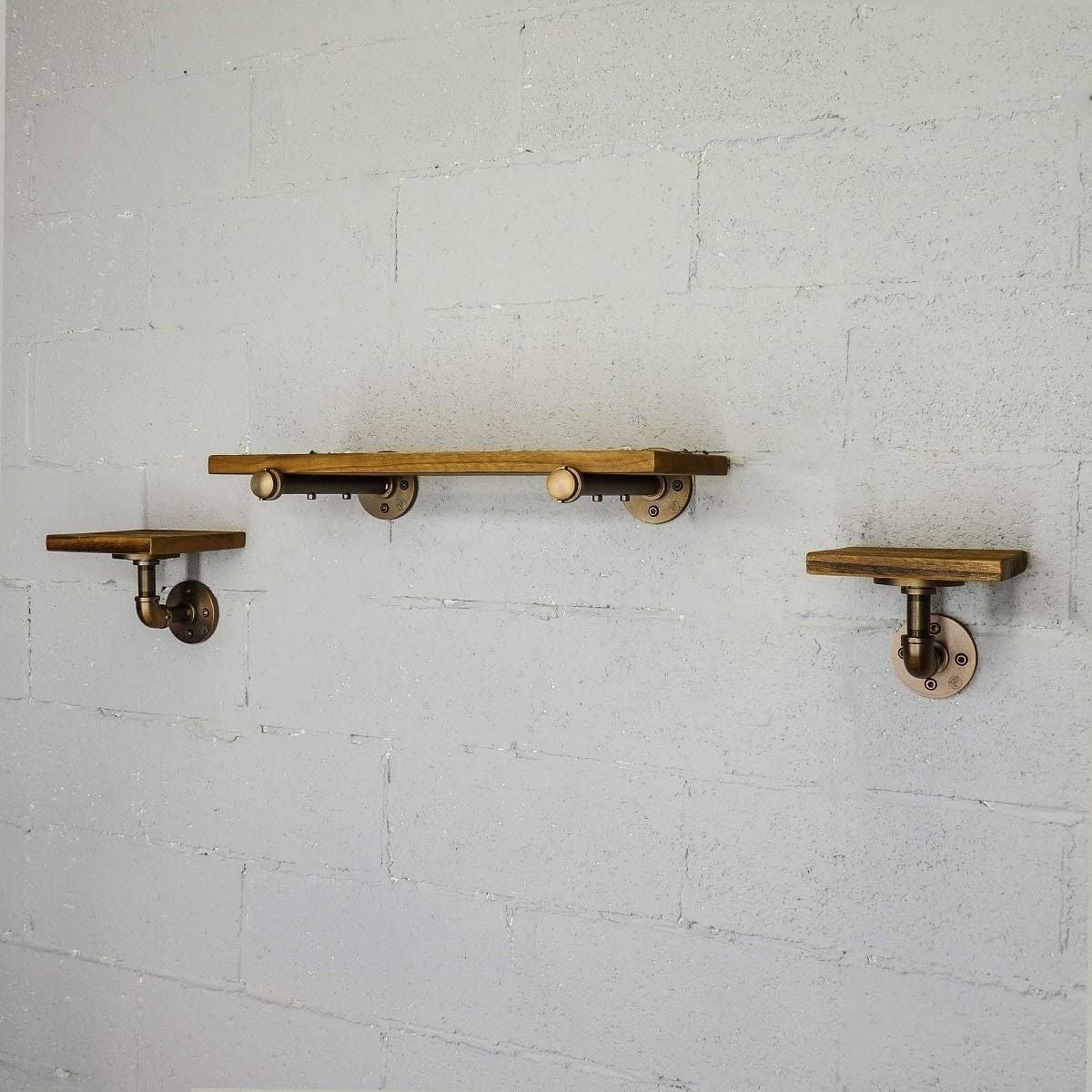 Set of 3 Farmhouse Industrial Wall Shelf C115