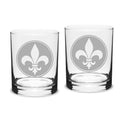 Deep Etched Classic Double Old Fashion Glass A9674