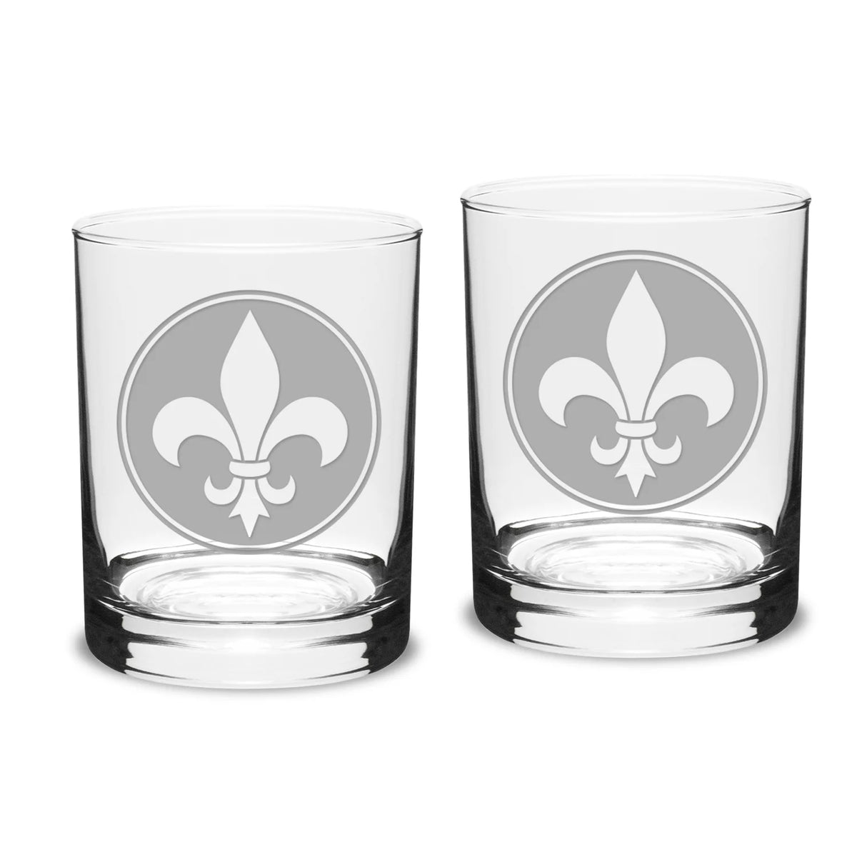 Deep Etched Classic Double Old Fashion Glass A9674
