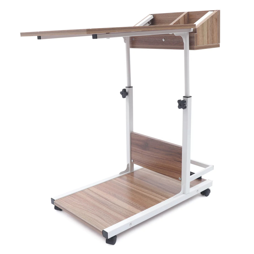 Adjustable C Shaped Mobile Side Table with Lockable Wheels H7888