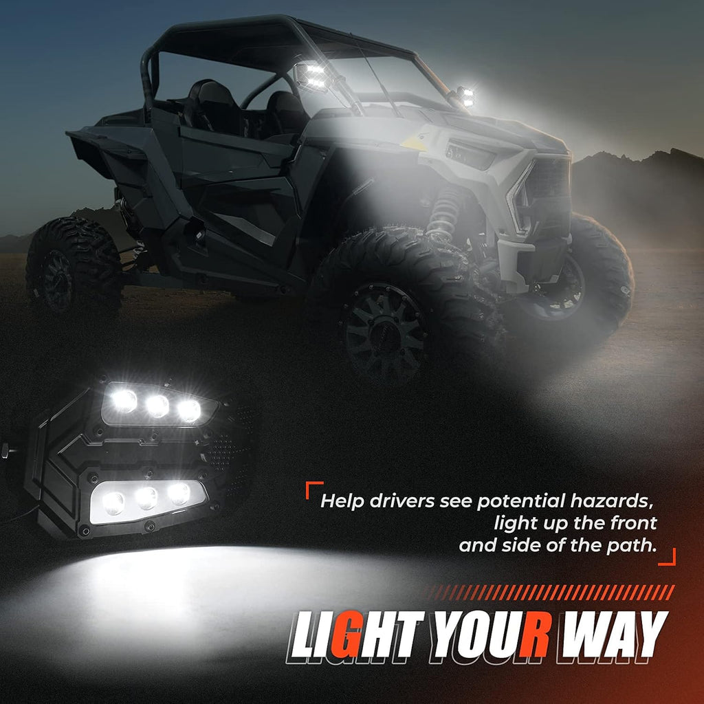 UTV Side Rear View Mirrors with Lights Z3966