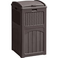 33 Gallon Dark Brown Outdoor Trash Can with Lid D80521