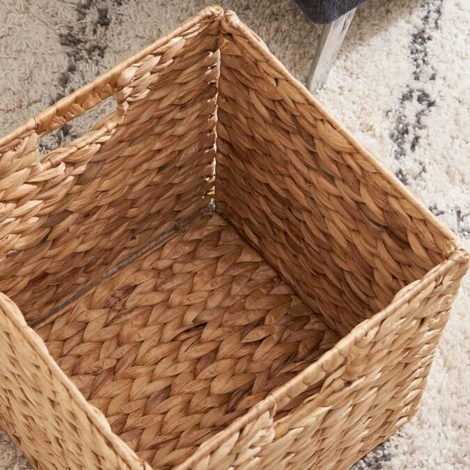 12x12in Water Hyacinth Woven Storage Baskets (4 Packs) O111894
