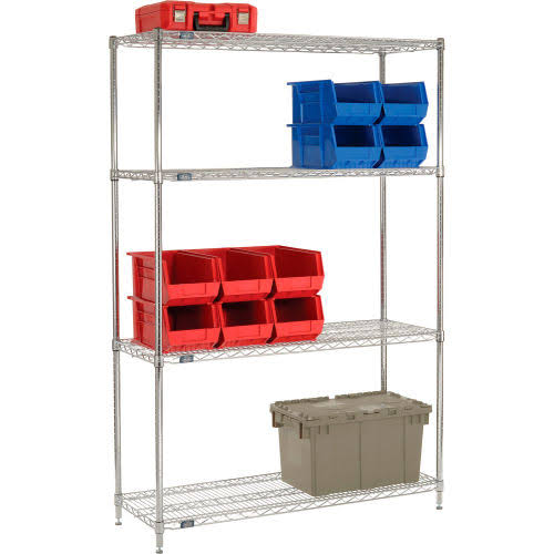 Chrome Wire Shelving Starter 48x22W x 18x22D x 86x22H B798764