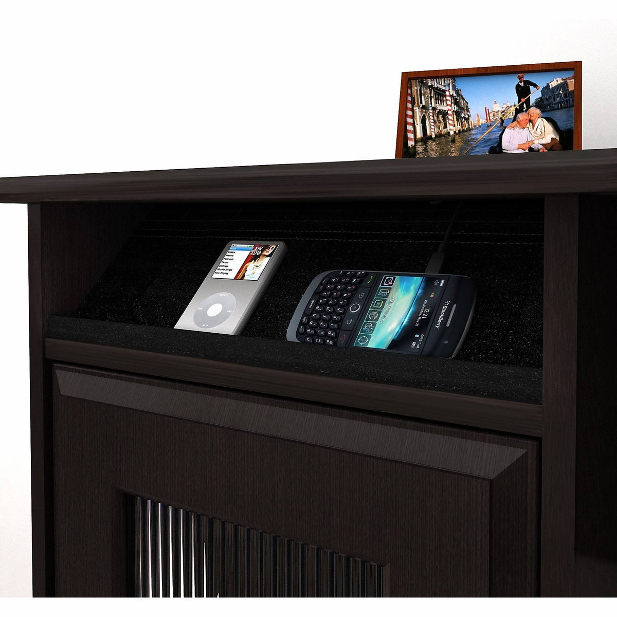 L Shaped Desk with Hutch and Low Storage Cabinet W155230