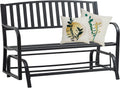 Black Metal Outdoor Glider Bench A341