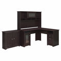 L Shaped Desk with Hutch and Low Storage Cabinet W155230