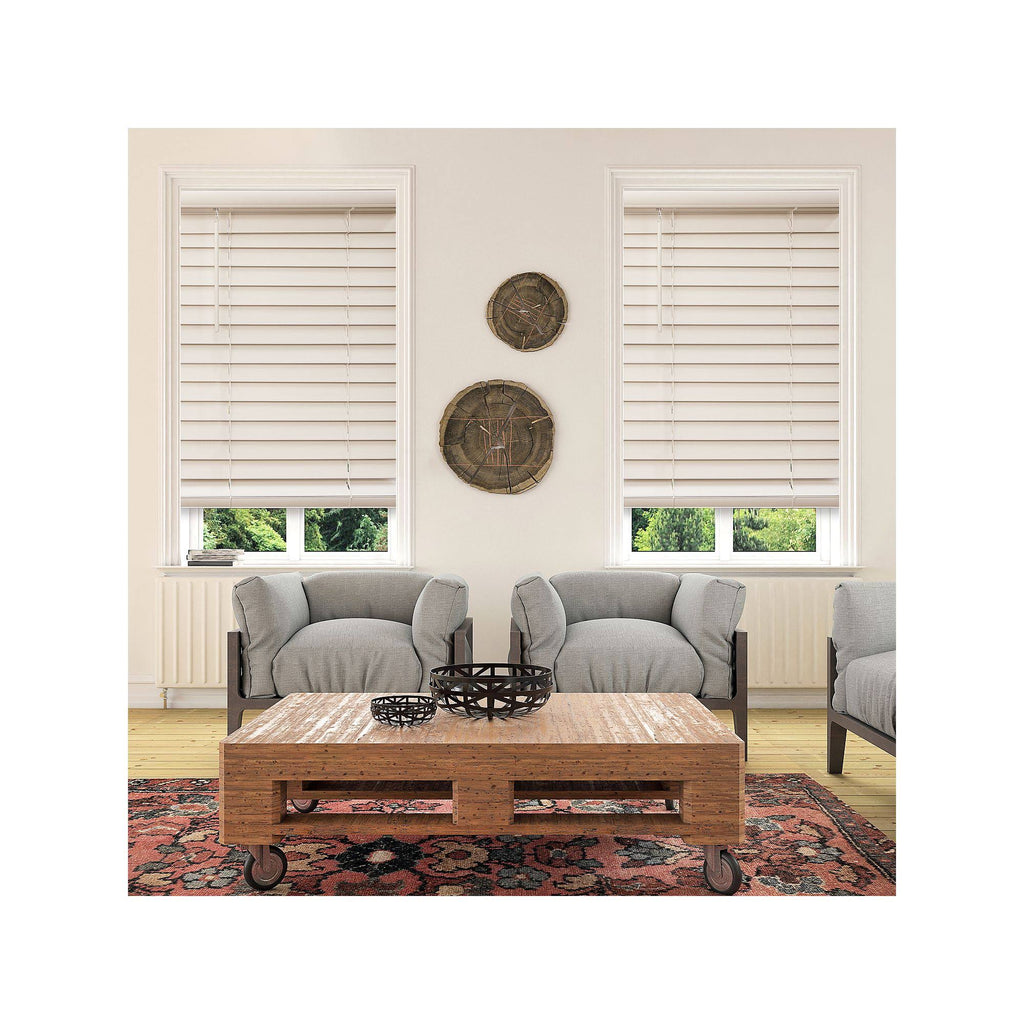 White 69x22 Faux Wood Blinds L91351