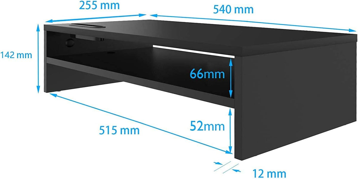 2 Tiers Wood Monitor Stand Riser with Storage Organizer F897188
