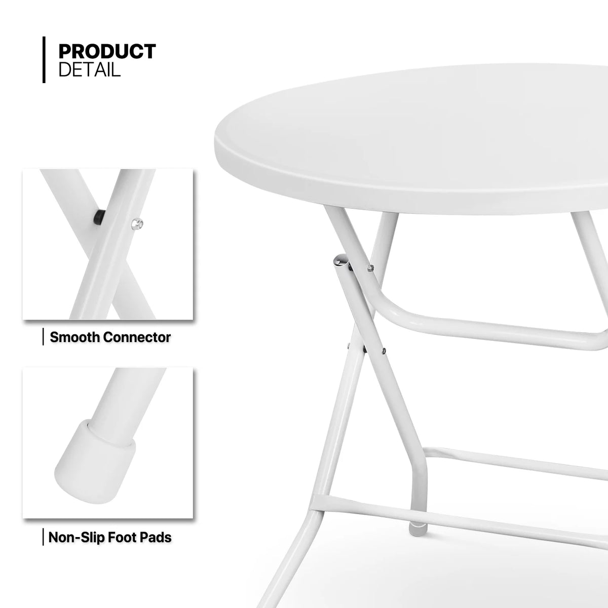 7 Pieces Folding White Table and Chair Set N1528