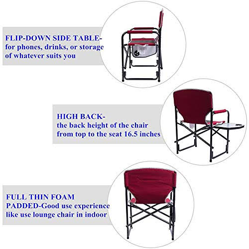 Folding Aluminum Camping Chair with Side Table O66367