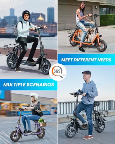 Electric Scooter with Seat and Basket D50939