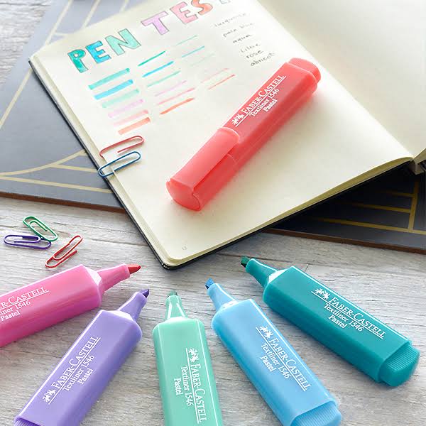 10 Fluorescent Textliner Markers Pastel Blue B493