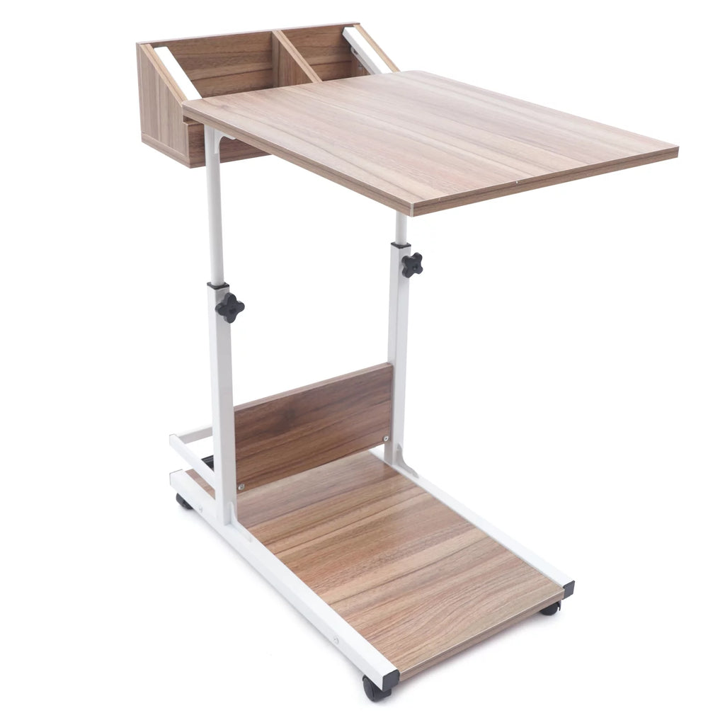 Adjustable C Shaped Mobile Side Table with Lockable Wheels H7888