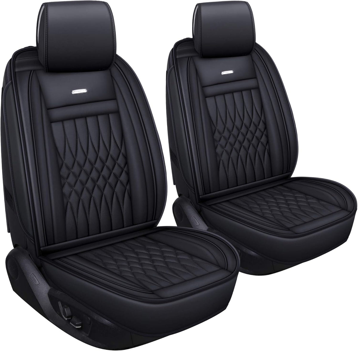5 Car Seat Covers Full Set Waterproof Leather Universal Fit Black B960