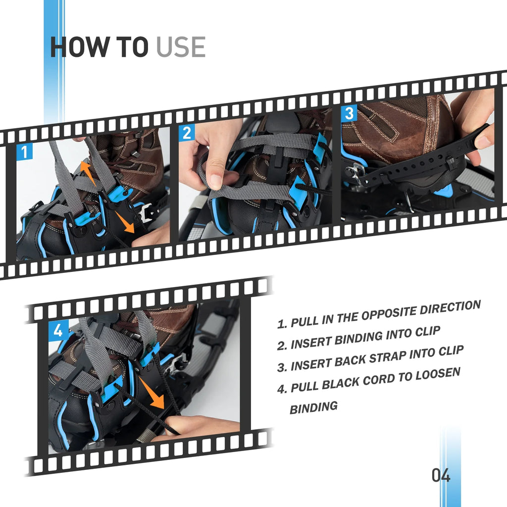 25 Inches Light Weight Snowshoes with Trekking Poles O34097