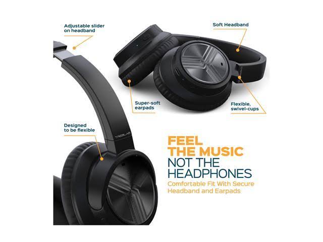 Black Over-Ear Bluetooth Headphones Active Noise Cancelling W403