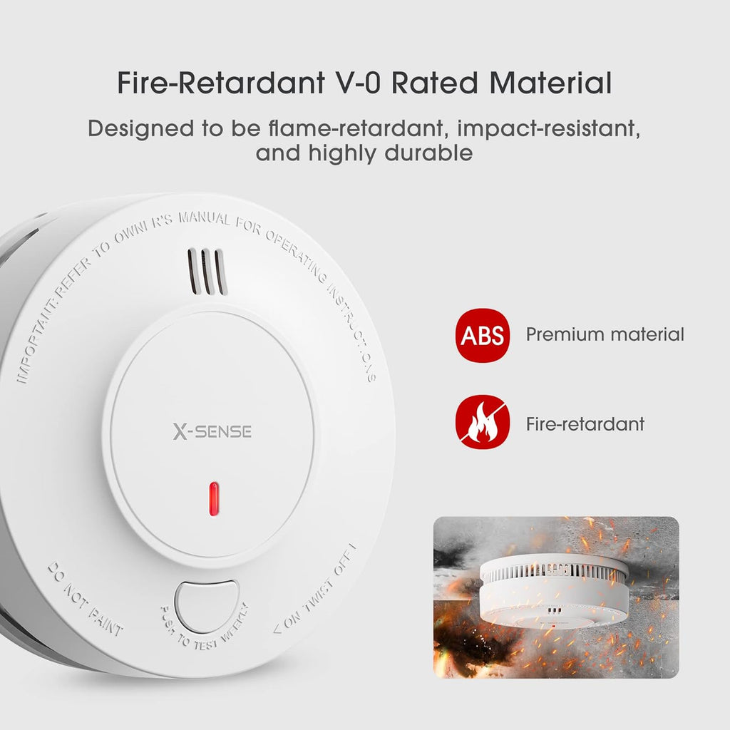 Wireless Interconnected Smoke Detector Fire Alarm, Pack of 6 Y735998