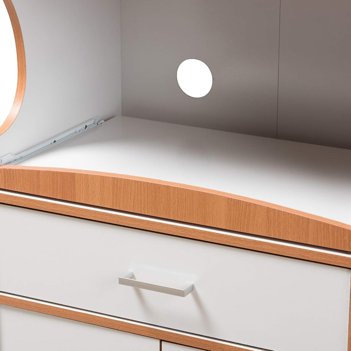 Beech Brown and White Kitchen Cabinet T4078