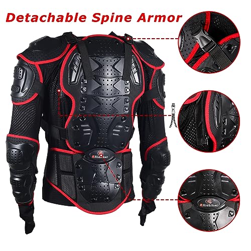 Motorcycle Jacket with Full Body Armor Chest Protection S8484