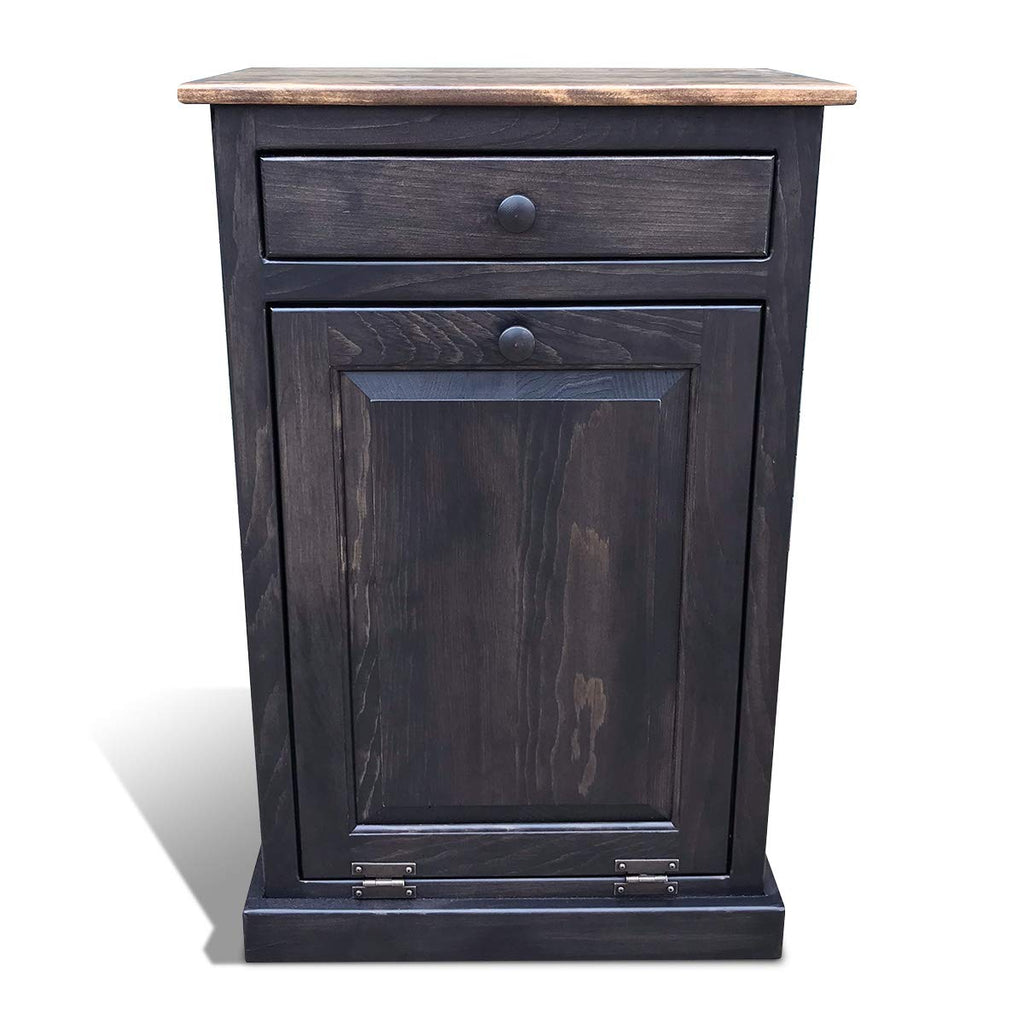 Mocha Wooden Pull Out Trash Can Cabinet Z665541