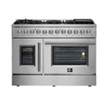 48 Gas Burner Electric Oven Range with French Door in Stainless Steel O246889