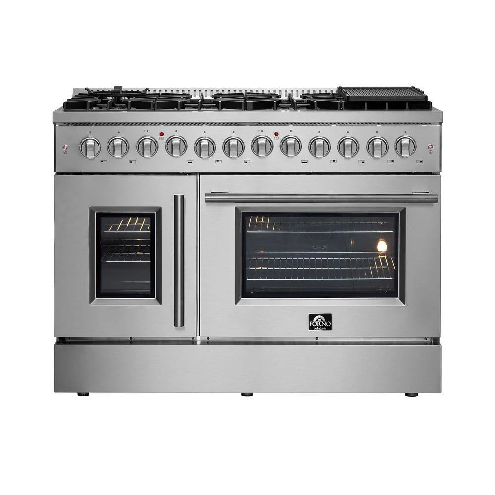 48 Gas Burner Electric Oven Range with French Door in Stainless Steel O246889