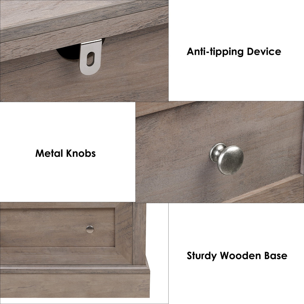 White 6 Drawer Double Dresser Z713261
