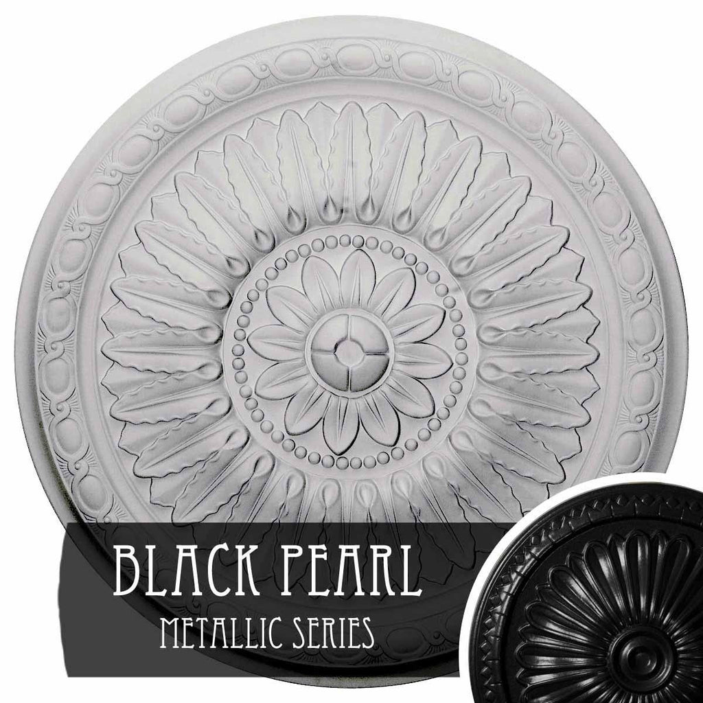 Hand-Painted Black Pearl Ceiling Medallion C135528