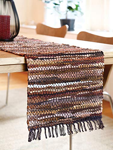 Brown Leather Table Runner, 13 x 78 inches A207