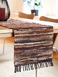 Brown Leather Table Runner, 13 x 78 inches A207