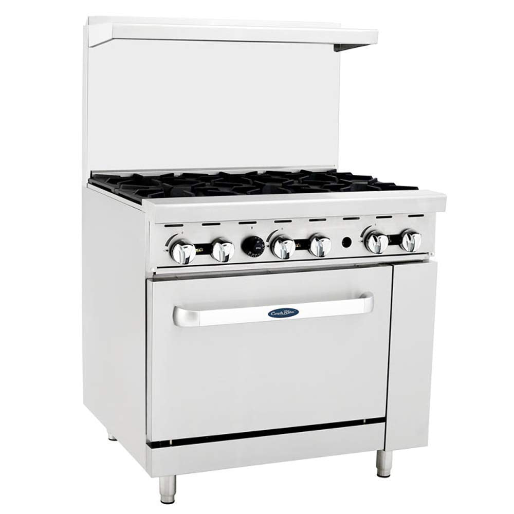36" Gas Range with Full-Size Oven, 6 Cast Iron Burner, Stainless Steel U402612