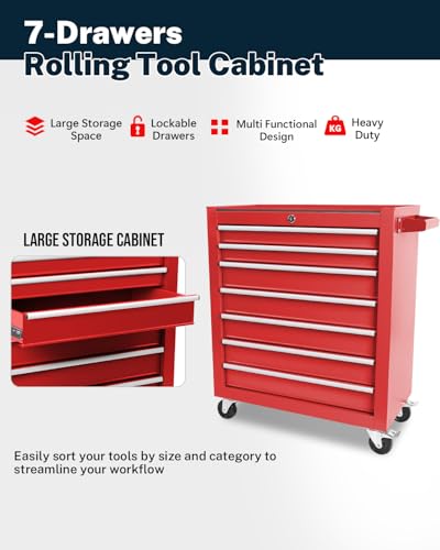 Black 5-Drawer Rolling Tool Chest Z604