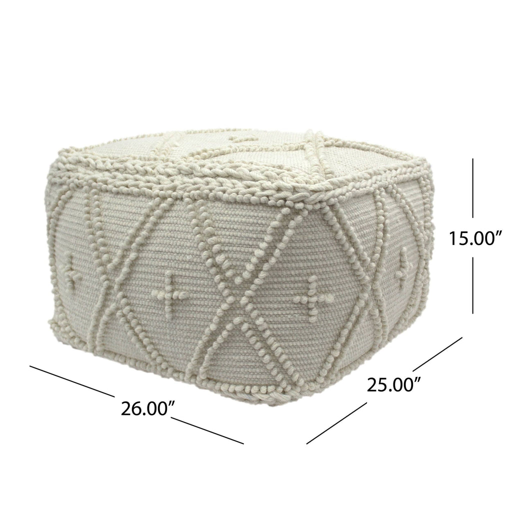 Charcoal Fabric Cube Pouf X517334