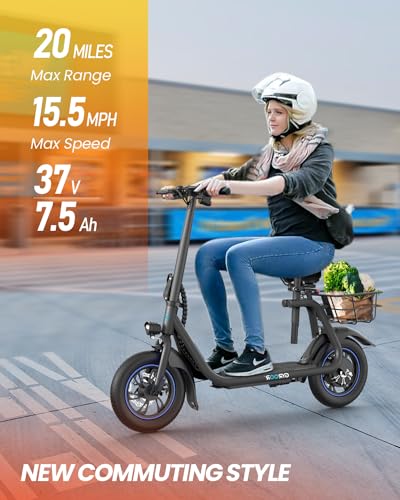 Electric Scooter with Seat and Basket D50939