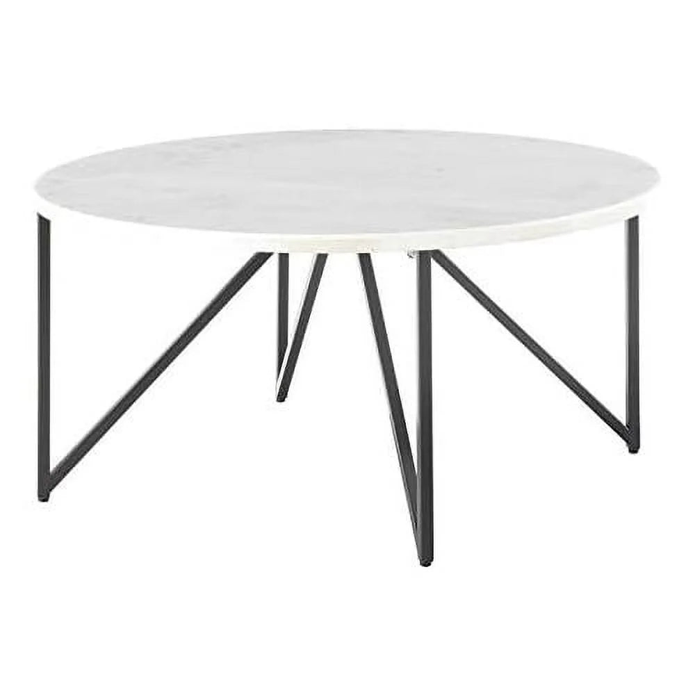 Round Marble Top Coffee Table with Metal Legs S91232