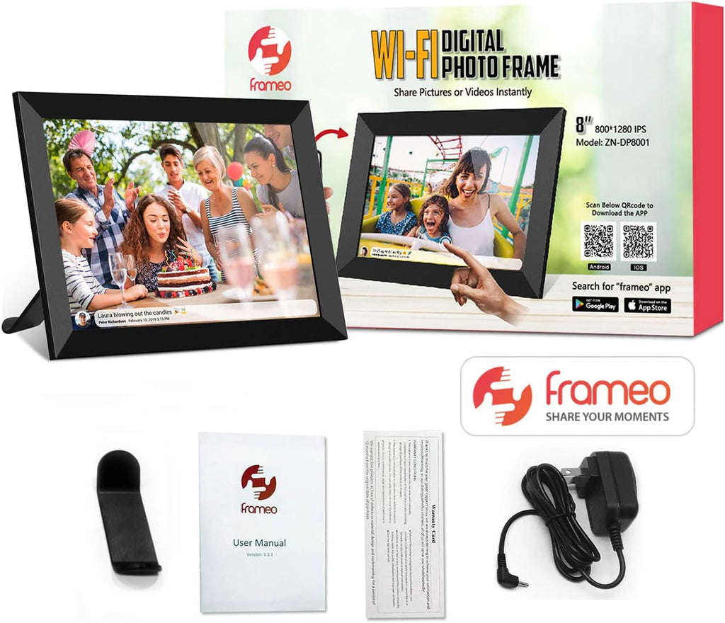 Digital Photo Frame WiFi 8 Inch Touch Screen 16GB Storage M29010