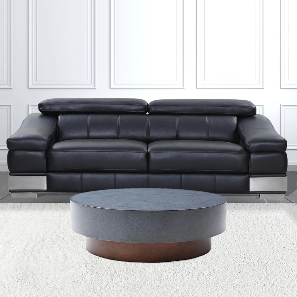 48 in. Antique Copper Grey Steel Round Coffee Table A9053