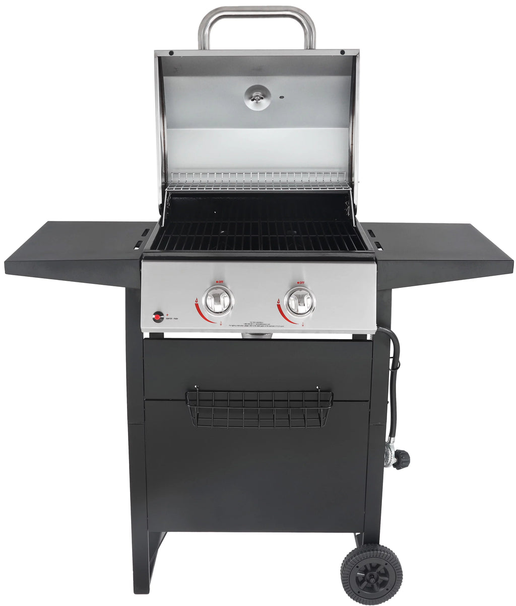 2-Burner Propane Gas Grill, Stainless and Black X19120