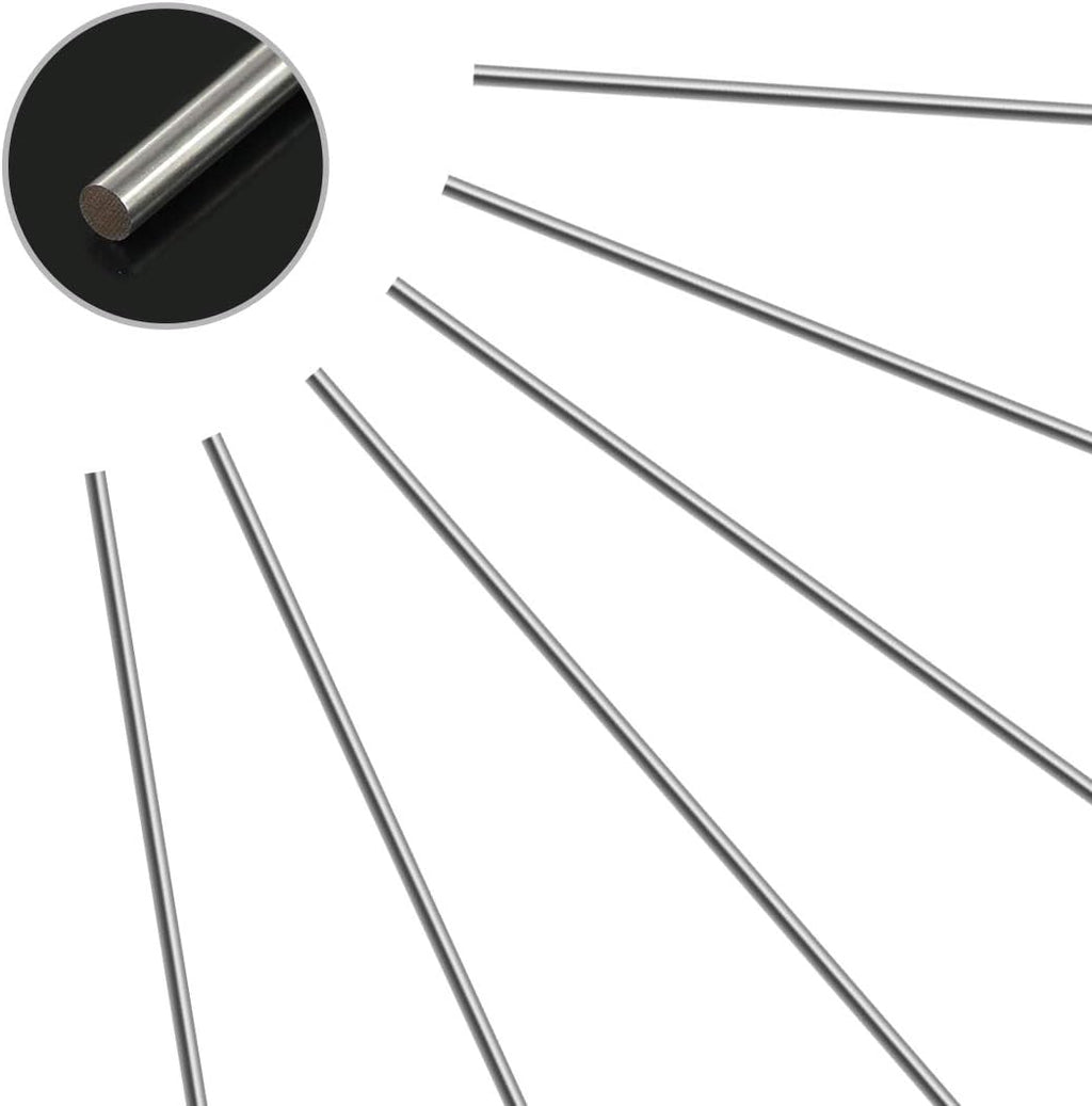6Pcs 3mm x 300mm Stainless Steel Solid Round Rod Lathe Bar Stock A247274