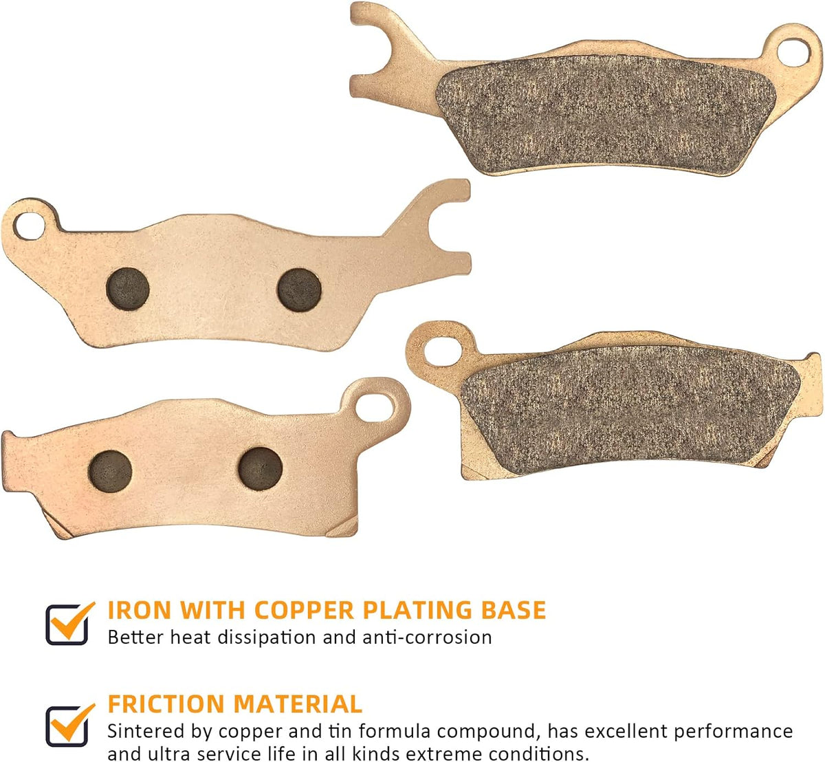 Front & Rear Sintered Brake Pads Pack of 2 (3 Sets) G774
