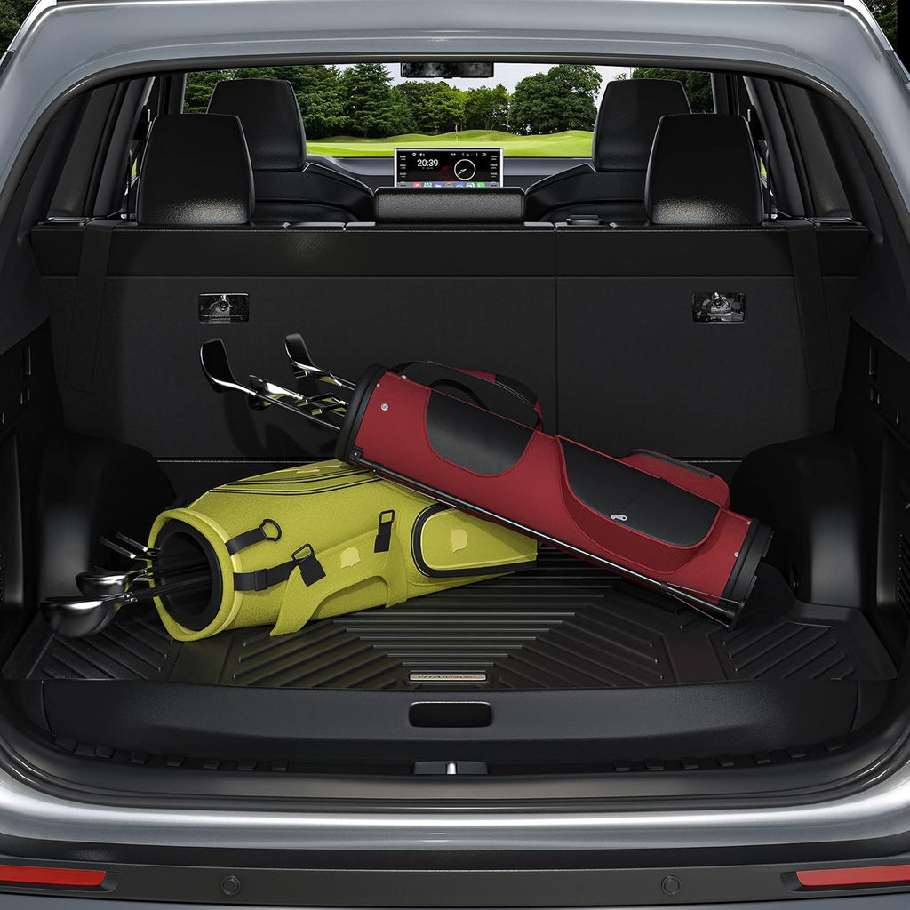 Black Custom Fit Car Floor Mats 3 Rows with Cargo Trunk Liner F904